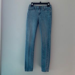 Girls adjustable light blue washed jeans